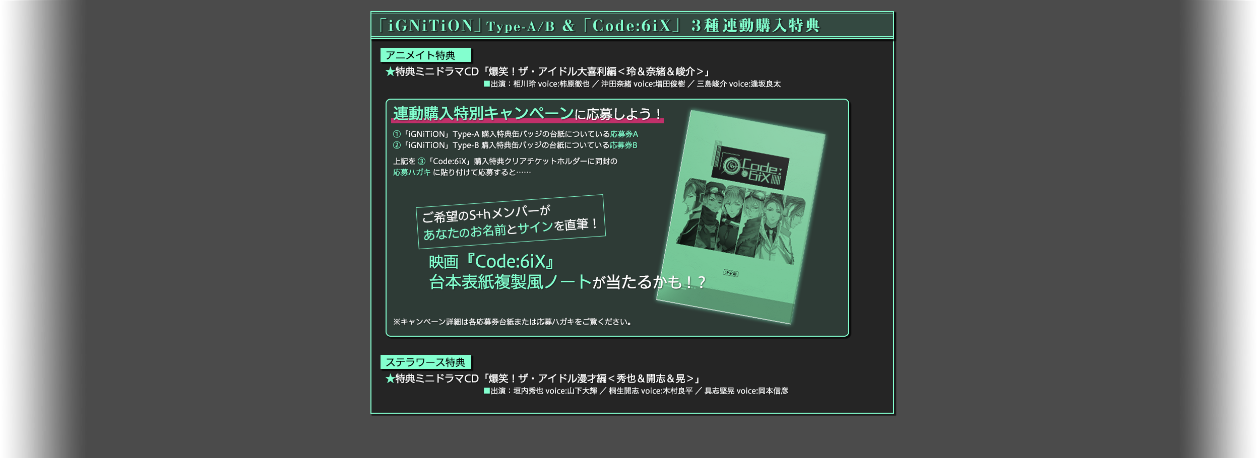 Code:6iX CD情報